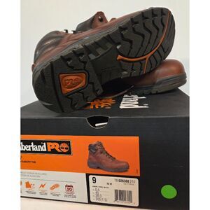 Timberland PRO Titan 6" Alloy Toe Work Boots Brown Leather Size 9 TB026388210